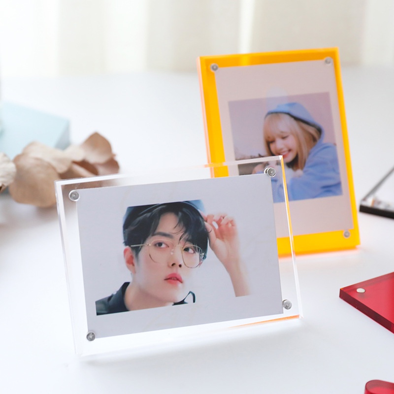 Giá Đỡ Ảnh Từ Tính Bằng Acrylic Trong Suốt 3 inch Nhiều Màu Dùng Trang Trí Nhà Cửa