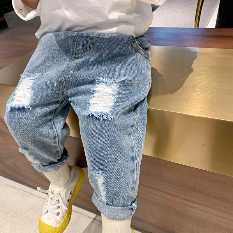 Quần bò rách cho bé SB5014 sz 14-18kg quần jean trẻ em chất lừ sz 110-120 (hàng QC, sẵn kho) SUBIN KIDS