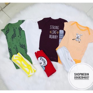 Body cộc tay bé trai bé gái 3-24M