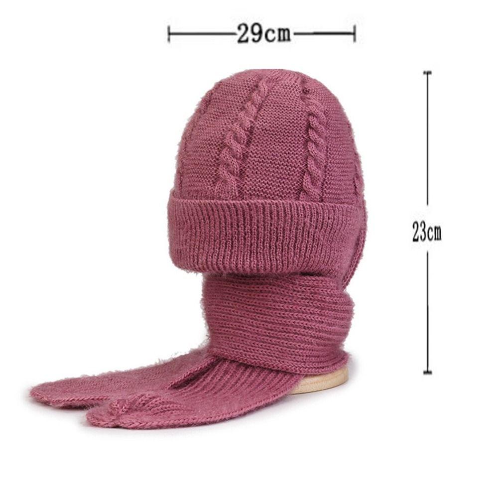 QQMALL Mũ beanie Trùm Đầu Bảo Vệ Tai Chống Gió Màu Trơn Giữ Ấm Tiện Dụng