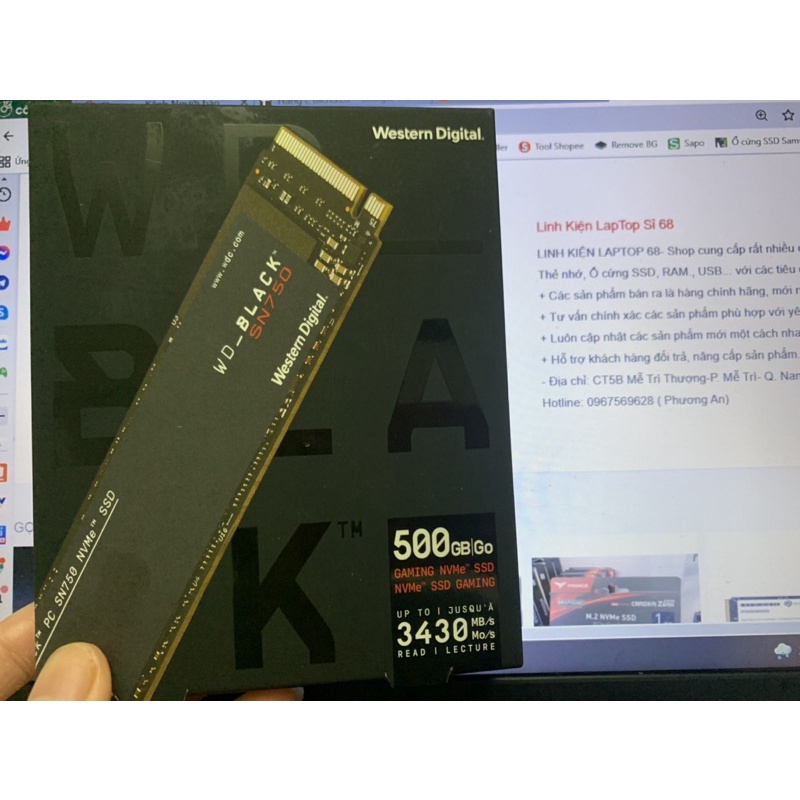 Ổ cứng SSD SN750 250GB / 500GB / 1TB  WD Black M.2 PCIe NVMe 2280 Gen3 x4 - bảo hành 5 năm