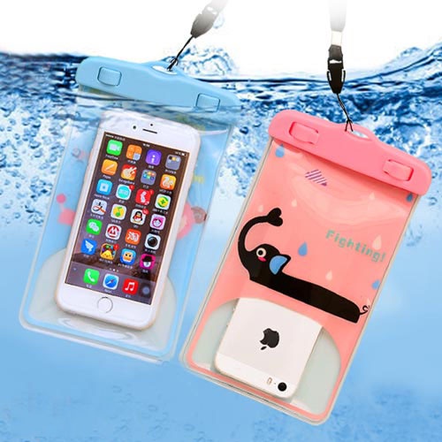 Túi chống nước điện thoại đeo cổ treo tay hoạt hình, túi đựng điện thoại chống nước đi bơi, tắm biển Tech Wor