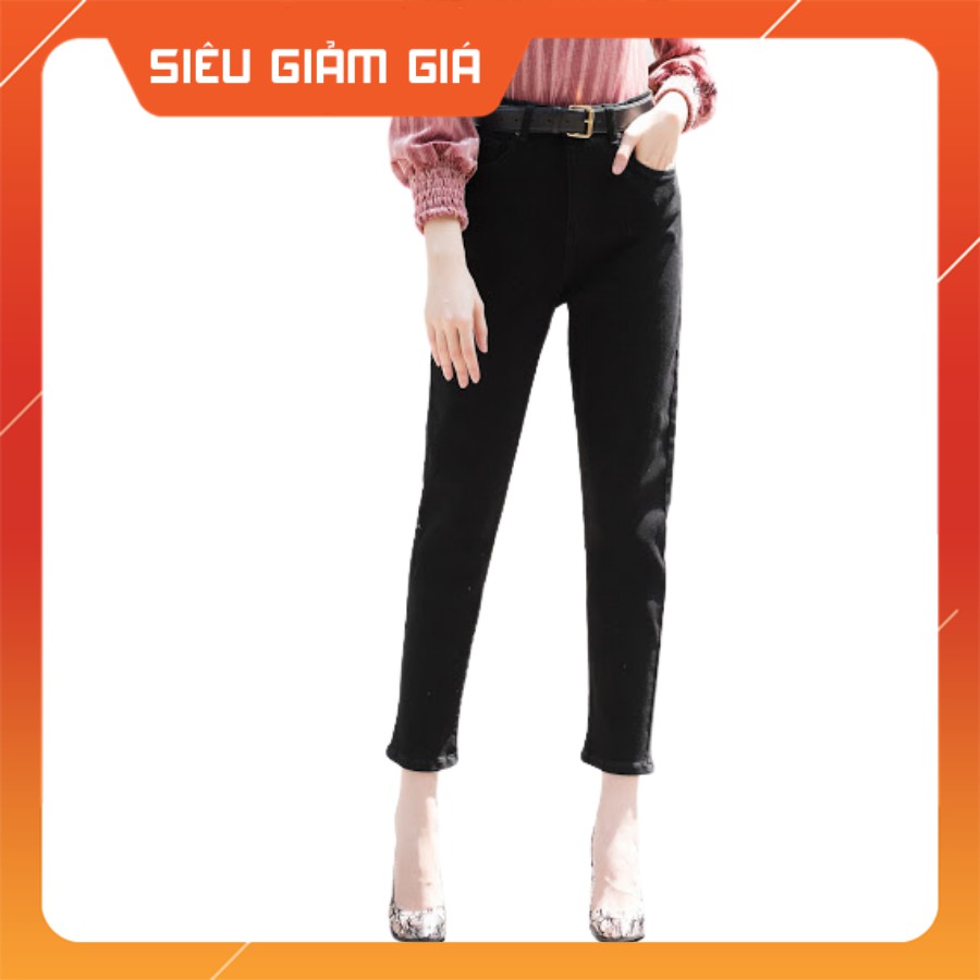 Quần baggy nữ thiết kế H&H Luxury - Quần jean đen baggy cạp cao Dáng thời thượng | BigBuy360 - bigbuy360.vn