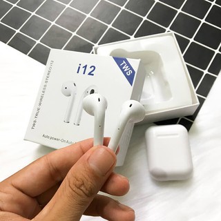 Tai Nghe không dây I12 kết nối bluetooth 5.0 cảm ứng âm thanh hifi có mic đàm thoại
