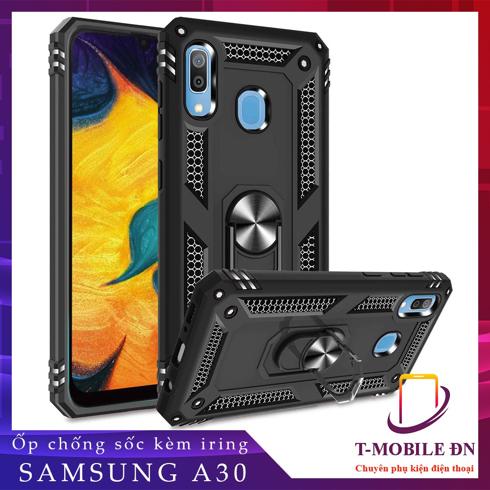 FREESHIP 50k_Ốp lưng Samsung A30, Ốp chống sốc 2 lớp kèm nhẫn iring làm giá đỡ cho Samsung A30