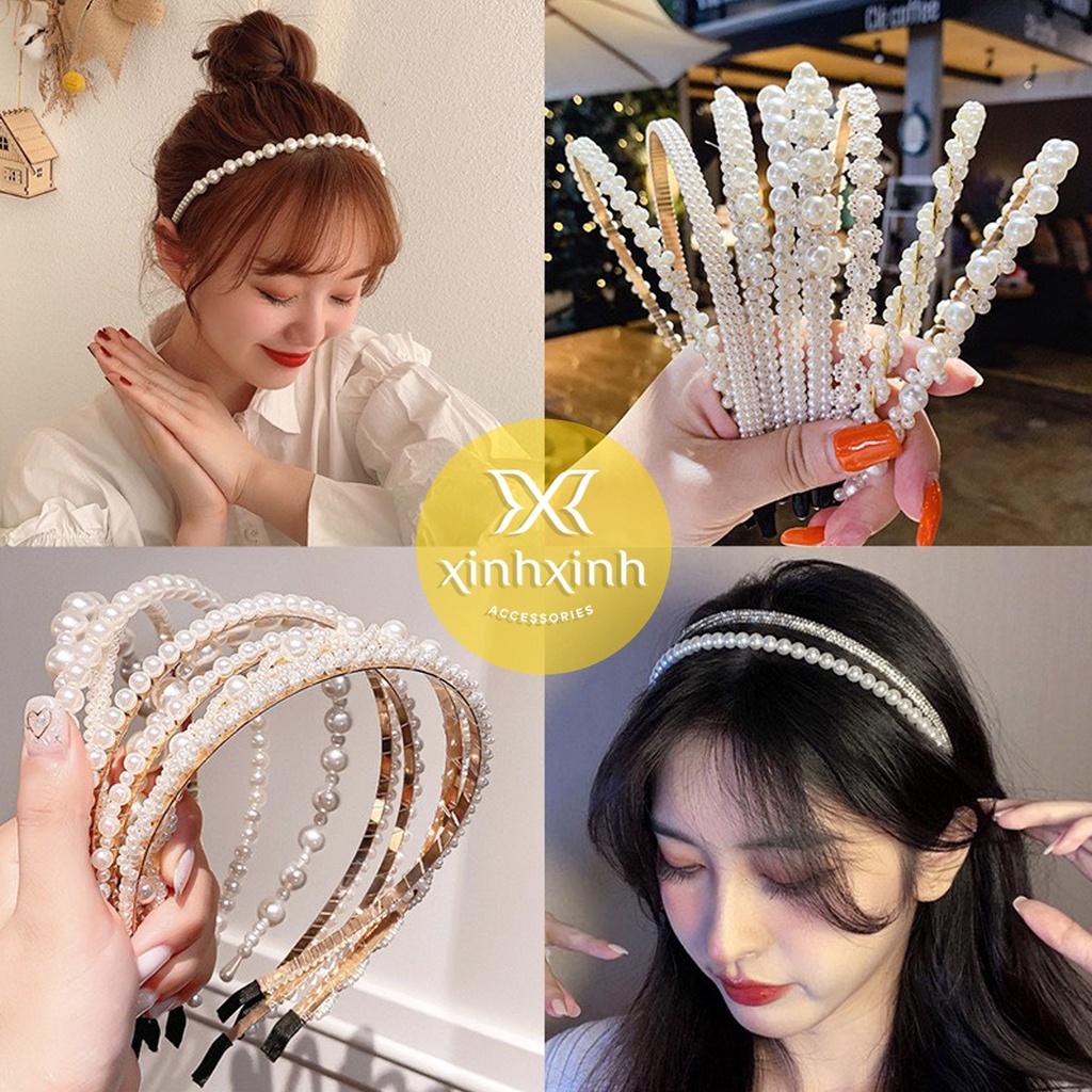 Xước tóc, bờm tóc kết hạt sang chảnh dễ thương - Xinh Xinh Accessories