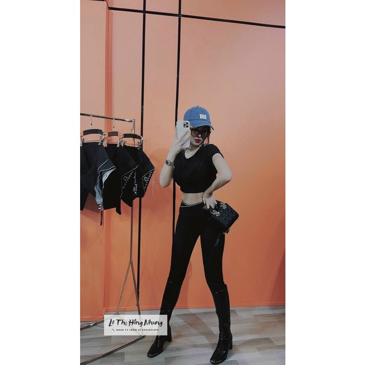 Quần Legging cạp chéo duyên dáng chất cotton dành cho nữ- Xưởng May ThuVu