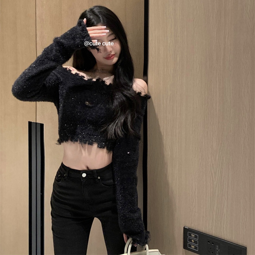 Áo Sweater Dệt Kim Tay Dài Thiết Kế Hợp Thời Trang