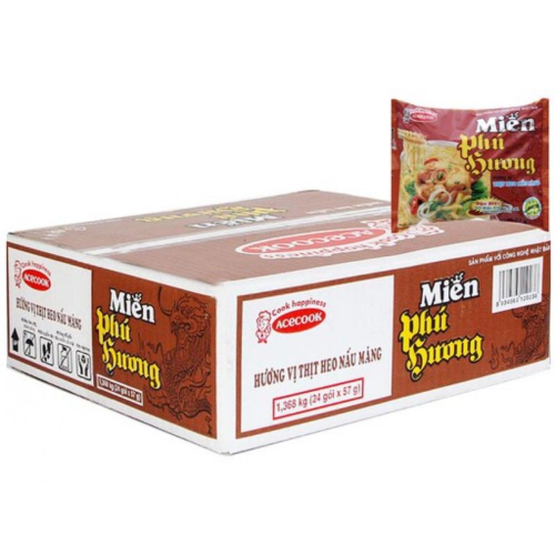 Thùng miến Phú hương , hương vị thịt heo nấu măng , 24 gói × 57g