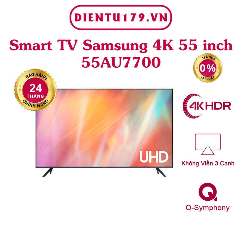 Smart Tivi Samsung 4K 55 inch 55AU7700 UHD - BH chính hãng 24 tháng