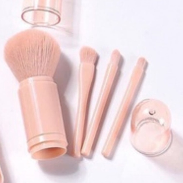 Set Cọ Trang Điểm Cá Nhân Nhỏ Gọn Tiện Dụng Đi Du Lịch, Bộ Cọ Trang Điểm Mini 4 Món Cao Cấp, Cọ Make Up Tiện Lợi