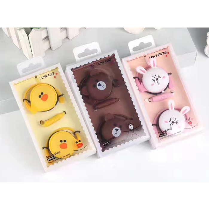 Tai Nghe Móc Vành Tai Di Động Có Dây In Hình Thỏ Hoạt Hình Dễ Thương Dành Cho Các Cặp Đôi