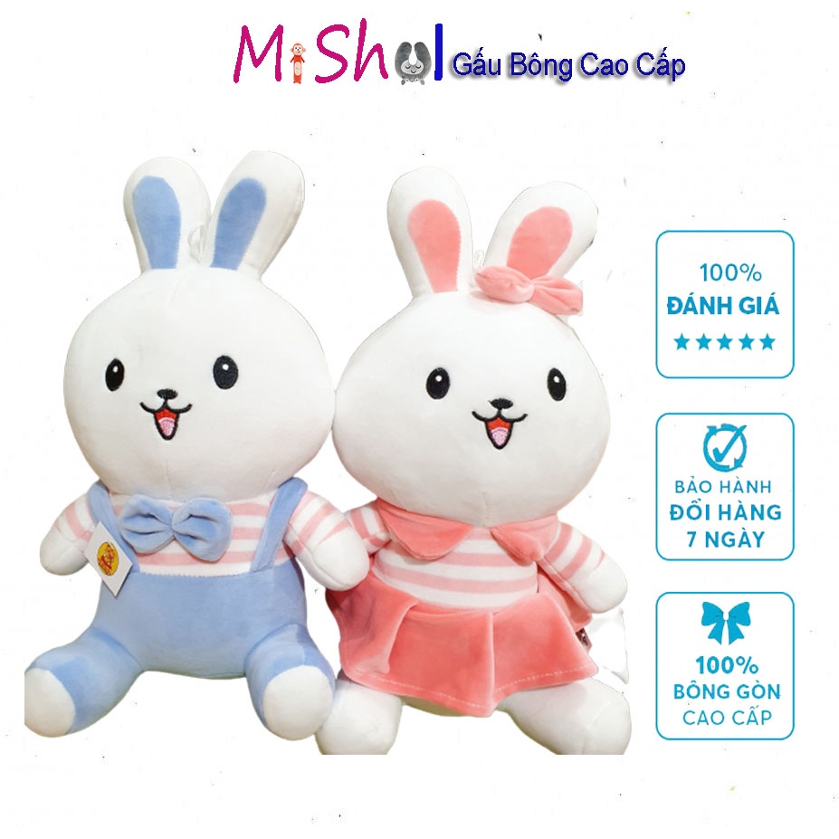Gấu Bông Thỏ Cony Áo Kẻ Mềm Mịn Cao Cấp Quà Tặng Cho Bé - TB31