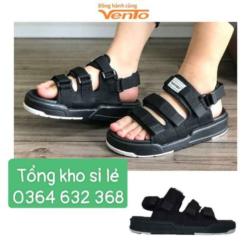 (Fullbox)Sandal Vento nam nữ bền đẹp  SD1001 đen trắng (size 35-43)