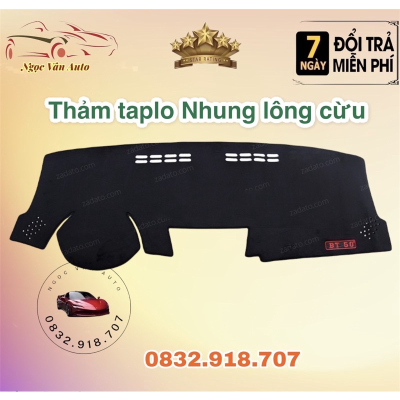 Thảm Taplo Nhung Mazda BT50 2014 - 2021 Nhung 3 lớp có chống trượt