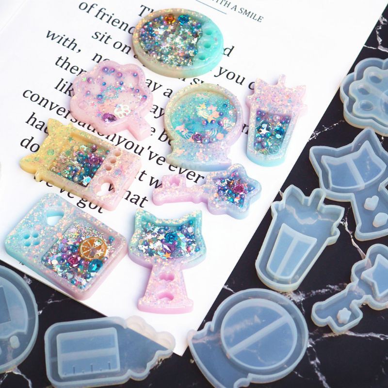 Khuôn Silicone Làm Mặt Dây Chuyền Hình Bàn Chân Mèo