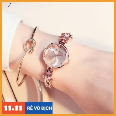 [Hàng chính hãng] Đồng hồ nữ Kimio 6201 Hàng chính hãng dây kim loại nhỏ xinh lắc sao