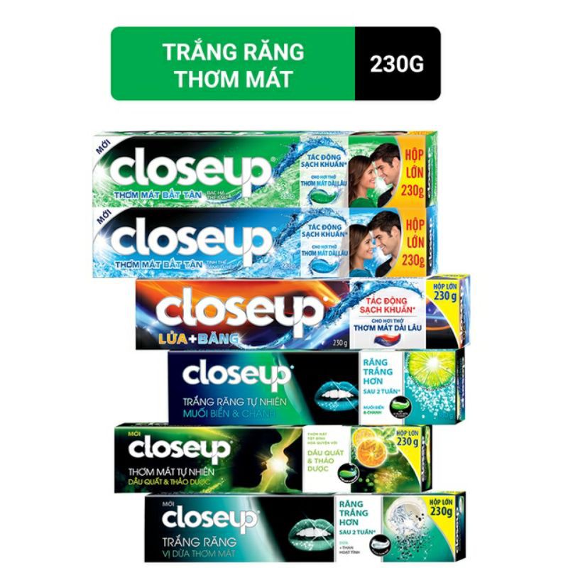 Close up khổng lồ 230g Các Loại_Kem đánh răng