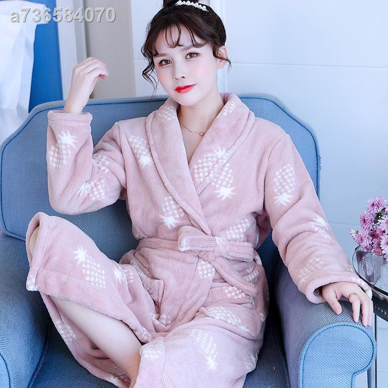 ◆Áo choàng ngủ vải lông cừu san hô dày họa tiết hoạt hình dễ thương Áo choàng tắm lót nhung ấm áp hợp thời trang mùa đông | BigBuy360 - bigbuy360.vn