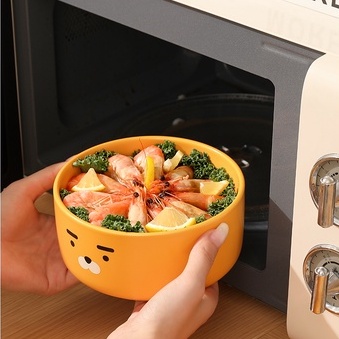 KAKAO FRIENDS bát gốm sứ có nắp đậy kín, hộp cơm hâm nóng lò vi sóng bát sứ đặc biệt