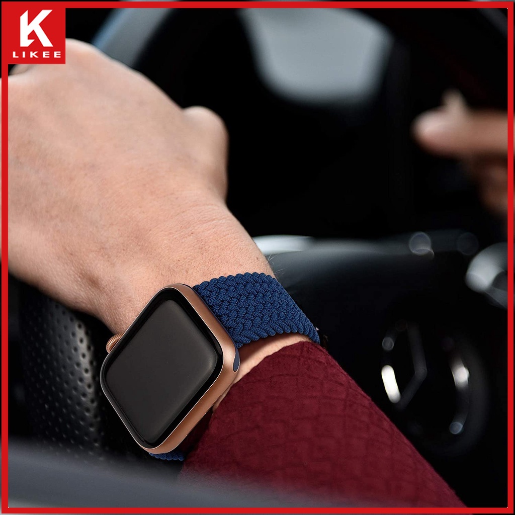 Dây Đeo nylon Co Giãn Thay Thế Cho Đồng Hồ Thông Minh Apple 44mm 40mm 38mm 42mm series 7 1 2 3 4 5 Se 6 41mm 45mm 44mm 40mm 38mm 42mm