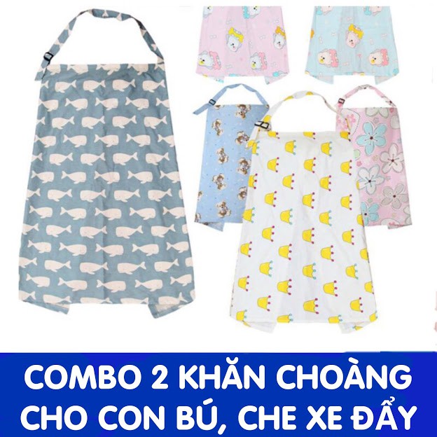 Combo 2 áo choàng cho con bú và che xe đẩy