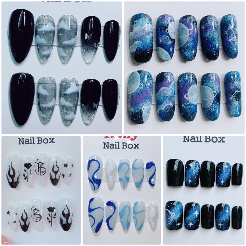 Nail Box Móng úp thiết kế đen huyền bí