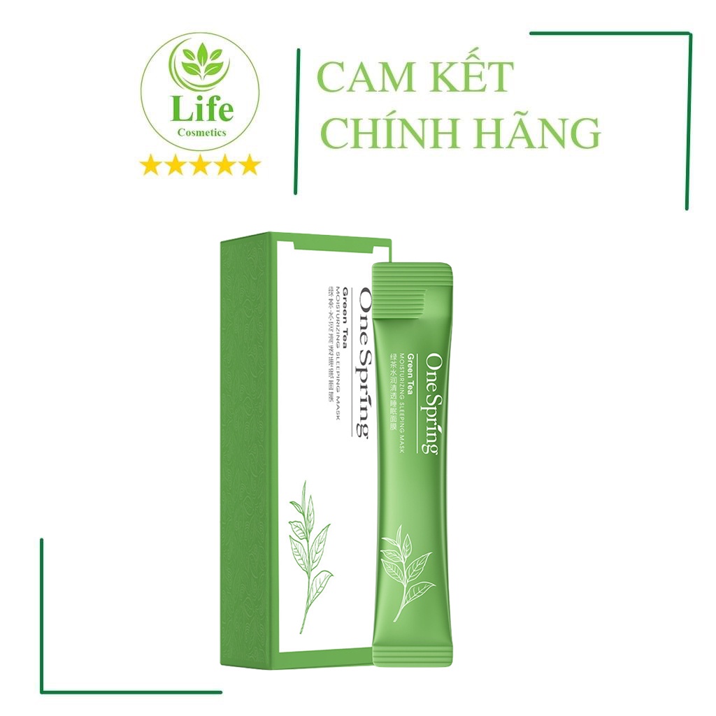 Mặt nạ ngủ Collagen trà xanh trắng da dưỡng ẩm giảm mụn mờ thâm nội địa cao cấp Life Cosmetics
