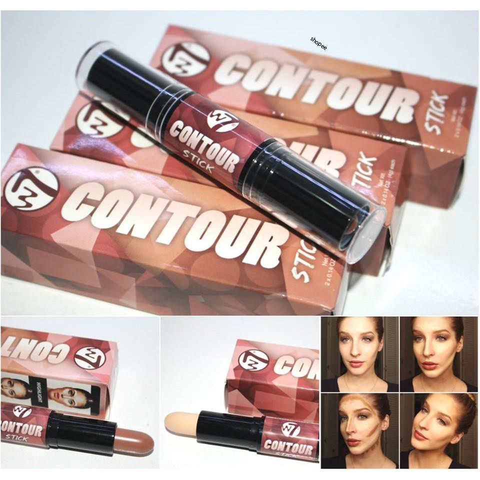 Bút Tạo khối 2 đầu W7 Highlight & Contour STICK -giúp che khuyết điểm, highlighter và tạo khối ( chính hãng Mỹ )