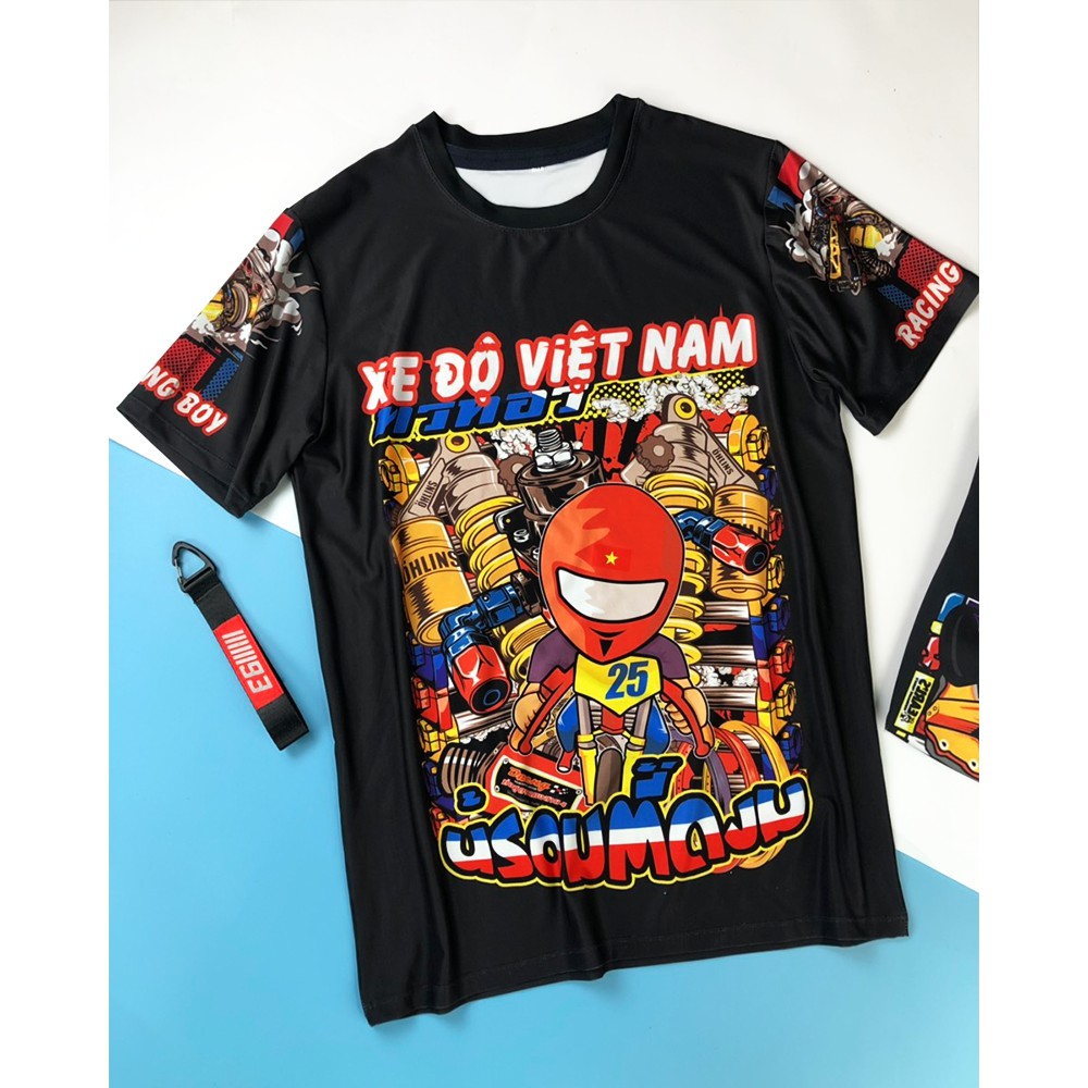 Áo Thun Xe Đua RacingBoy, Xe Độ Việt Nam Chibi 3D Cực Thoáng Mát Vải Tốt - BẢO HÀNH TRỌN ĐỜI [ FREE SHIP ]