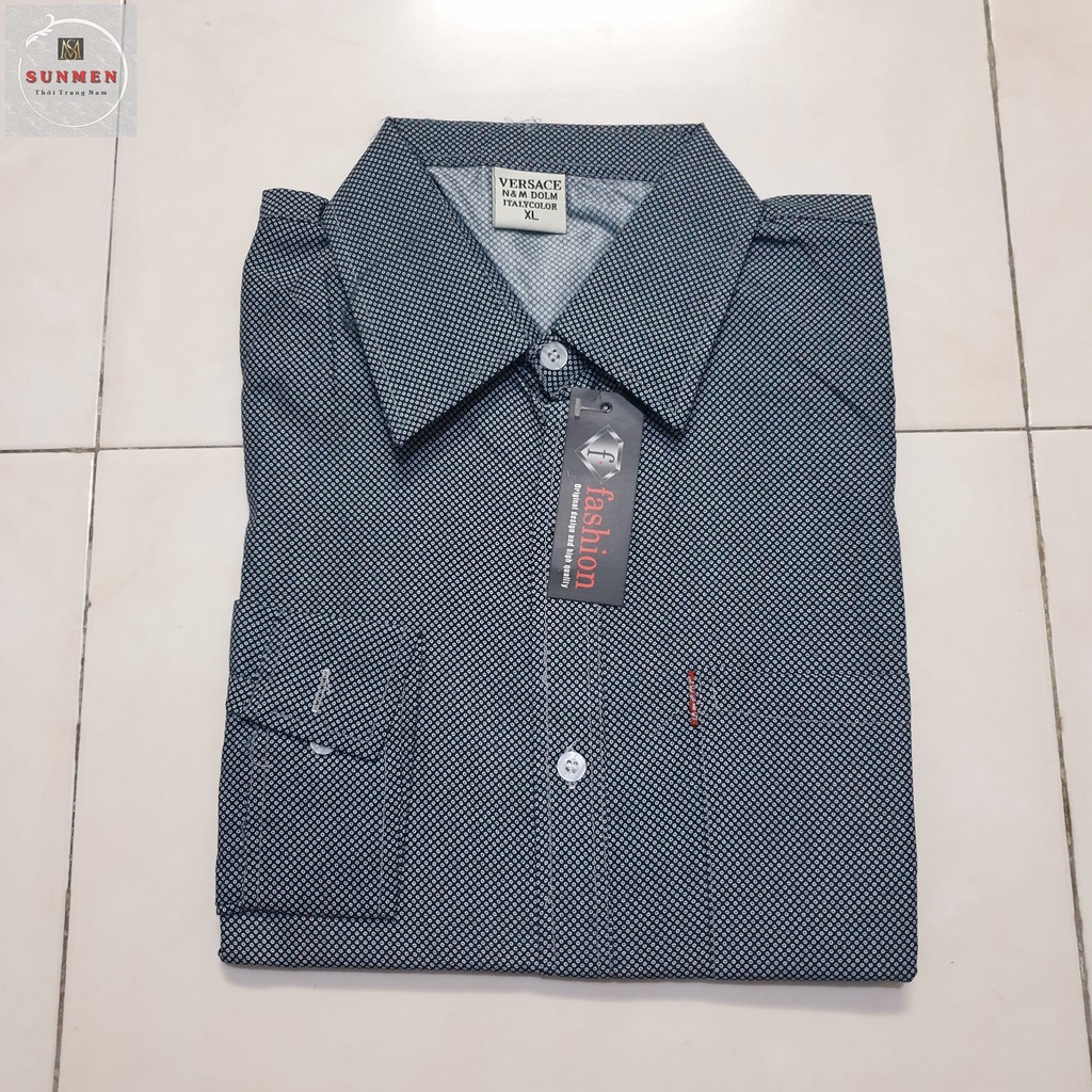 [HCM] Áo Sơ Mi Nam Trung Niên Tay Dài Họa Tiết Bông Đẹp SUNMEN Size Từ 50-85kg