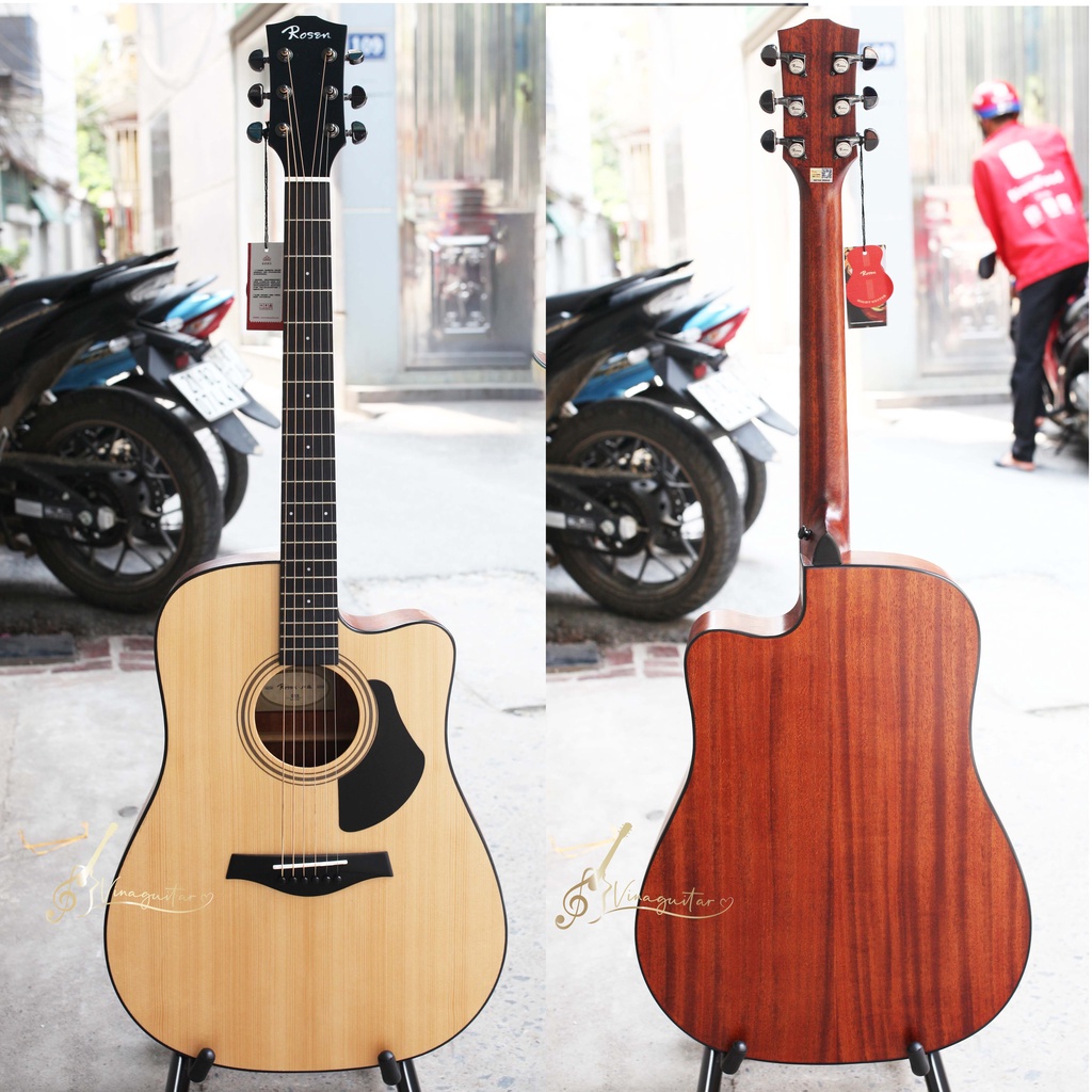 [Tặng bao da] Đàn Guitar Acoustic Rosen G15 2022 Chính Hãng  guitar rosen nâng cấp của rosen g11 g13