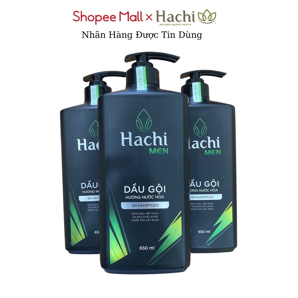 Dầu gội đầu nam Hachi Men hương nước hoa 650ml sạch gàu hết ngứa da đầu chắc khỏe ngăn gãy rụng