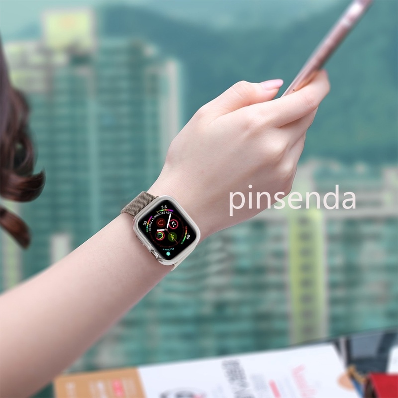 Ốp Bảo Vệ Đồng Hồ 2 Trong 1 Bằng Hợp Kim Nhôm + TPU Mềm Cho Watch Series 7/6/SE/5/4/3/2 38mm 42mm 40mm 44mm