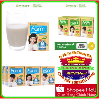 ComBo 1 Dây 6 hộp và 2 Dây 12 Hộp Sữa Đậu Nành Fami 3 loại(Canxi,Canxi ít Đường,Nguyên chất) 200ml