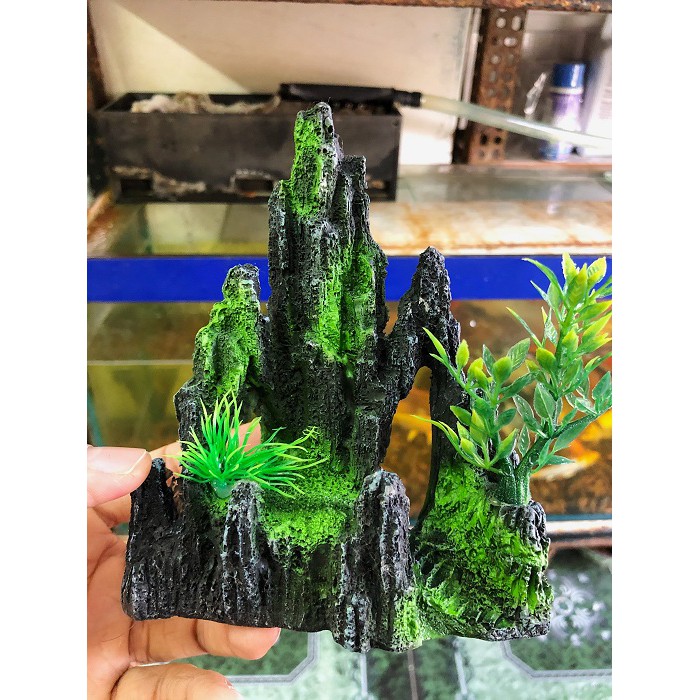 CẢNH NÚI TRANG TRÍ HỒ CÁ NON BỘ 11x7x12cm