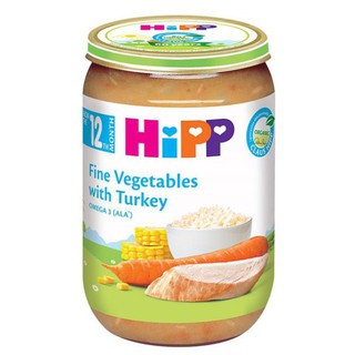 Dinh dưỡng đóng lọ Hipp Cơm nhuyễn gà tây rau tổng hợp 220g 12m+
