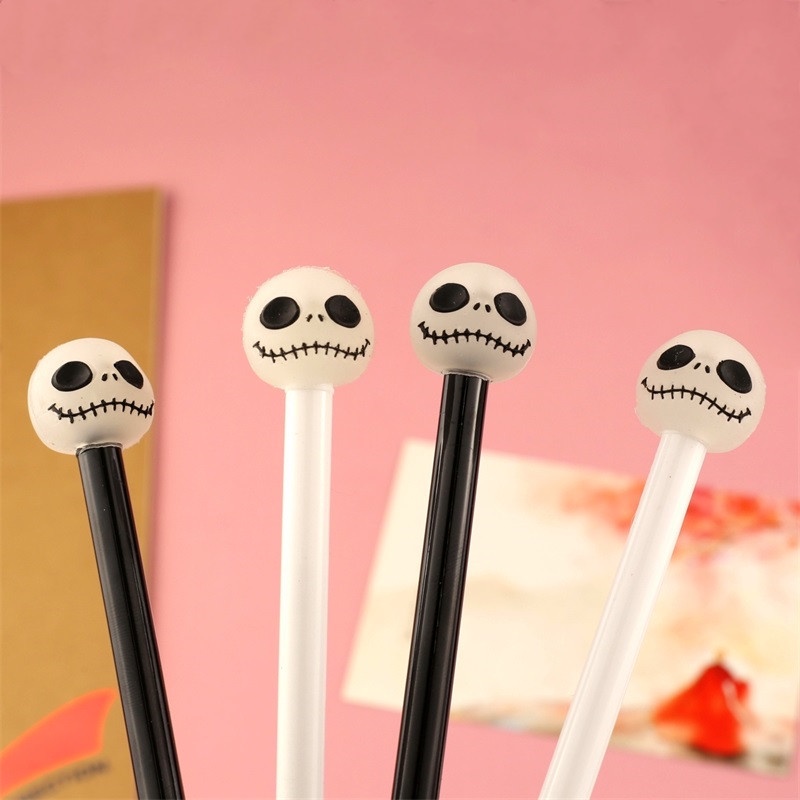 1 Bút Mực gel Ngòi 0.5mm Mực Đen Dạ Quang Hình Búp Bê bald Sáng Tạo