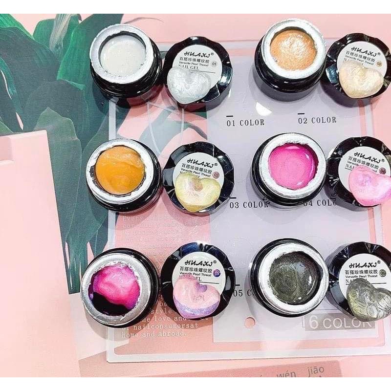 Gel ánh trai HUAXI trang trí móng