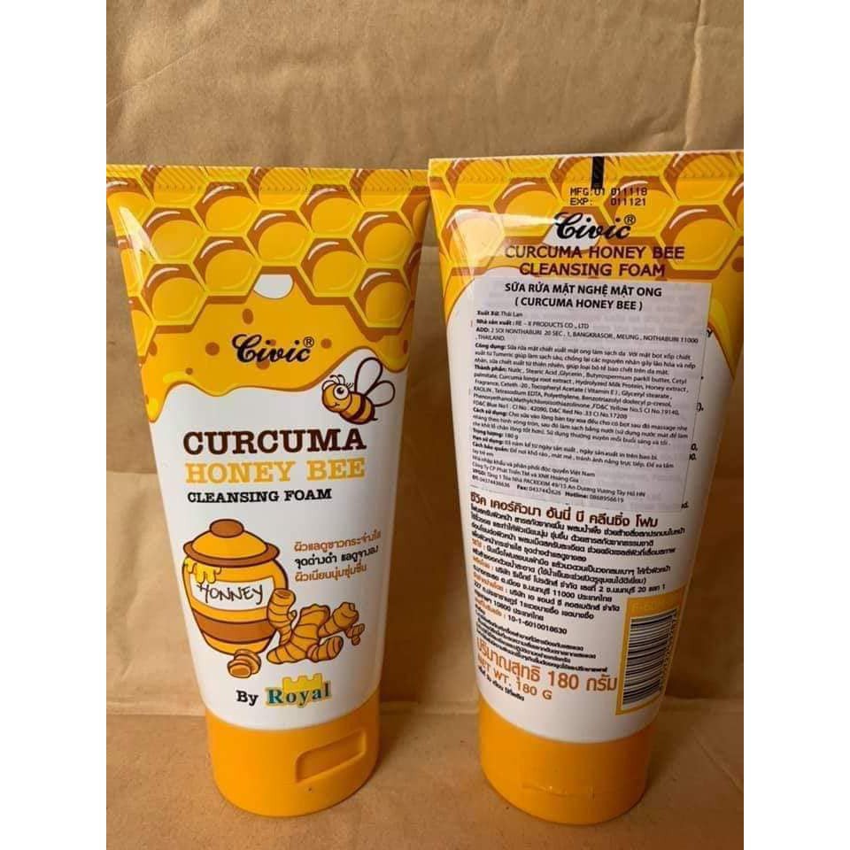 Sữa rửa mặt nghệ mật ong CURCUMA HONEY BEE Thái Lan 180g