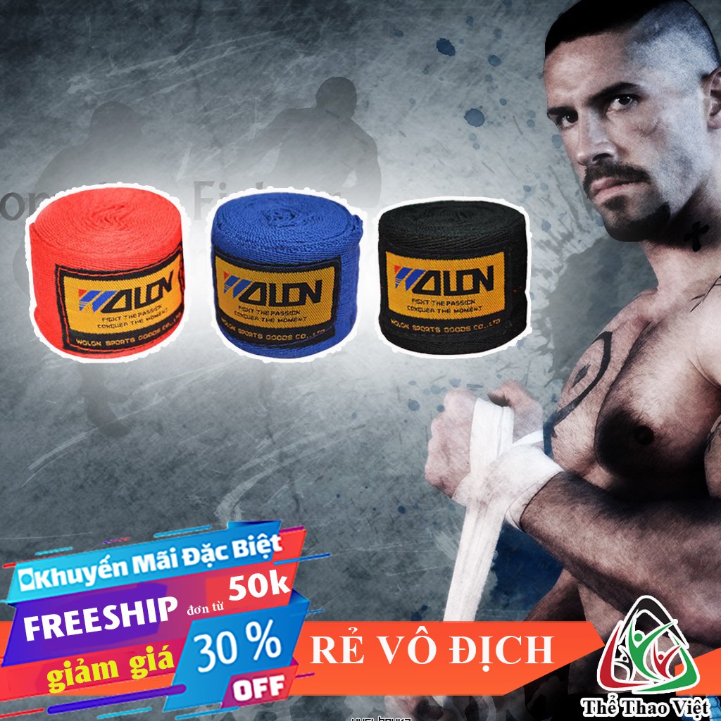 🎁 Băng quấn tay giá rẻ wolon ⚡FREESHIP⚡ Băng đa boxing 2,5m