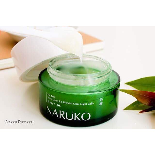 Mặt nạ ngủ kiềm dầu, giảm mụn Naruko trà tràm Tea Tree Shine Control Blemish Clear Night Gelly