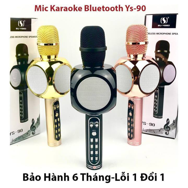 Mic karaoke bluetooth YS90 chính hãng hay BH 12 tháng