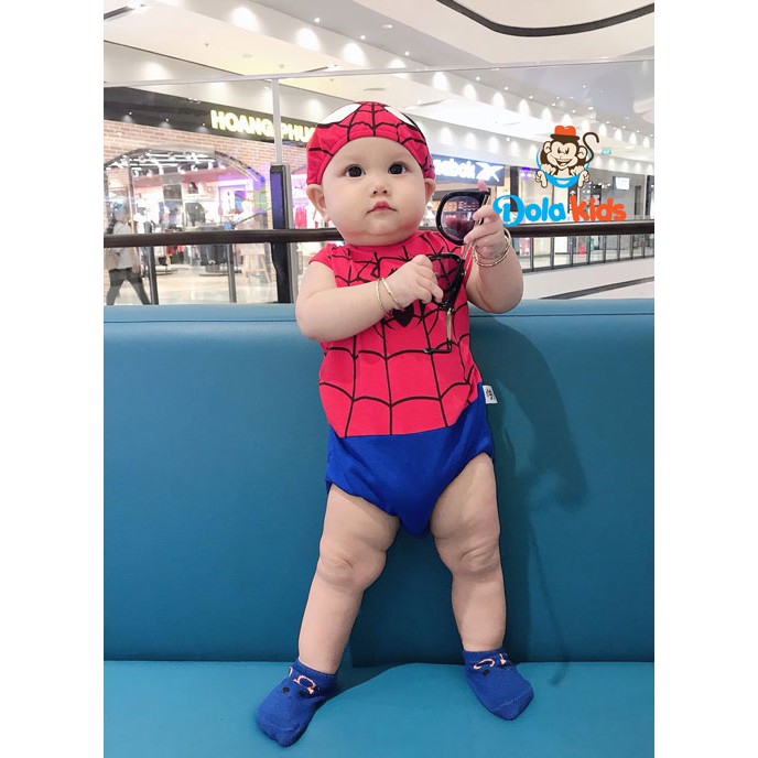 Bodysuit sơ sinh cho bé gái, bé trai 4-15kg hình Nhện - DoLaKids