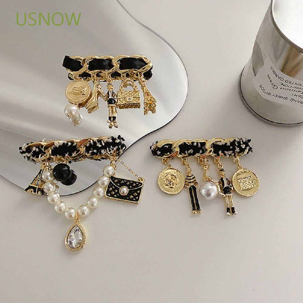 Ghim cài áo hình bướm phối ngọc trai giả phong cách Hàn Quốc cổ điển thời trang cho nữ