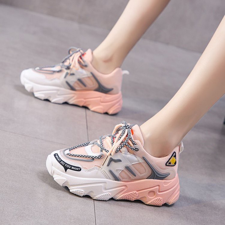 Giày Nữ Sneaker Lưới Thể Thao 2 Dây Buộc Cao Cấp Phong Cách Hàn Quốc