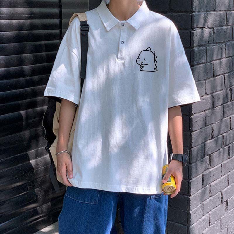 Áo Polo Nam Nữ Form Rộng Chất Thun Mềm Mát Phong Cách In Hình Bé Khủng Long Con Hợp Thời Trang Kịp Xu Hướng TTQ0344