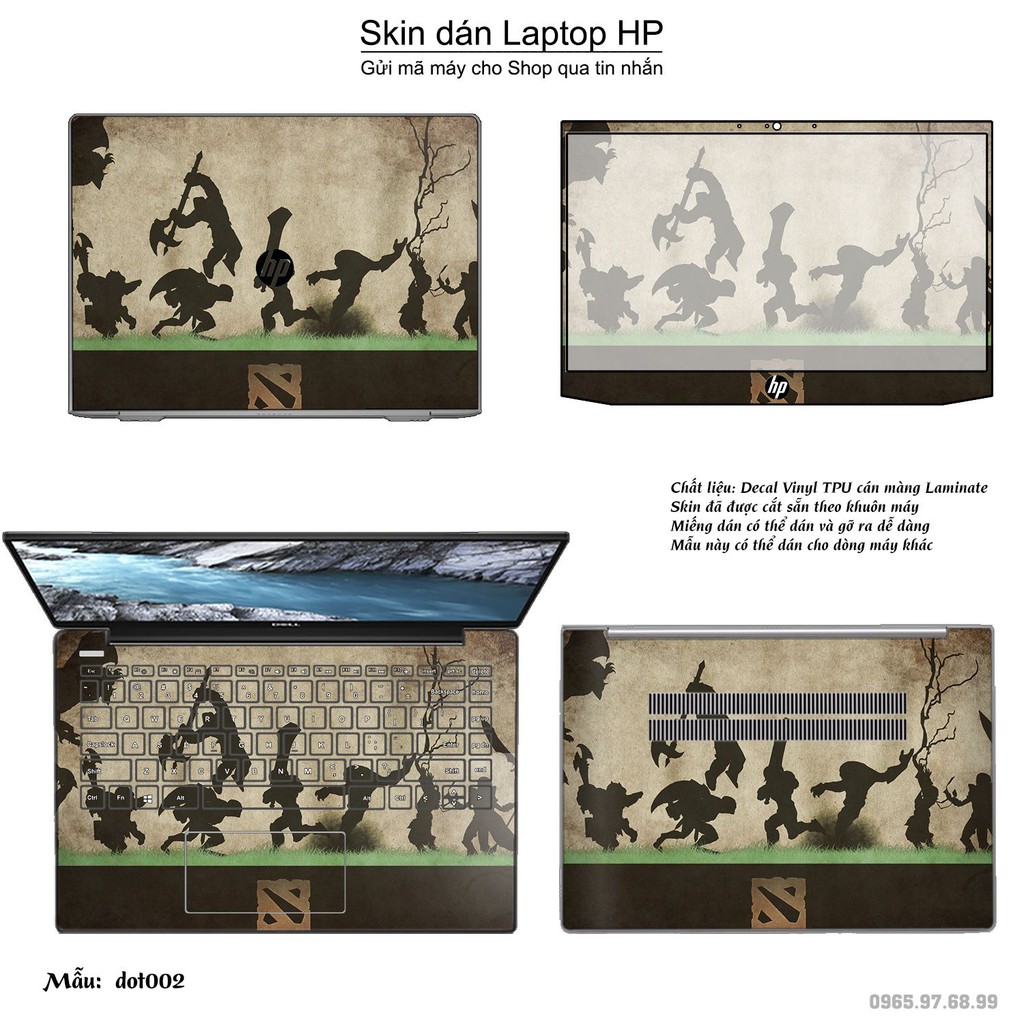 Skin dán Laptop HP in hình Dota 2 (inbox mã máy cho Shop)