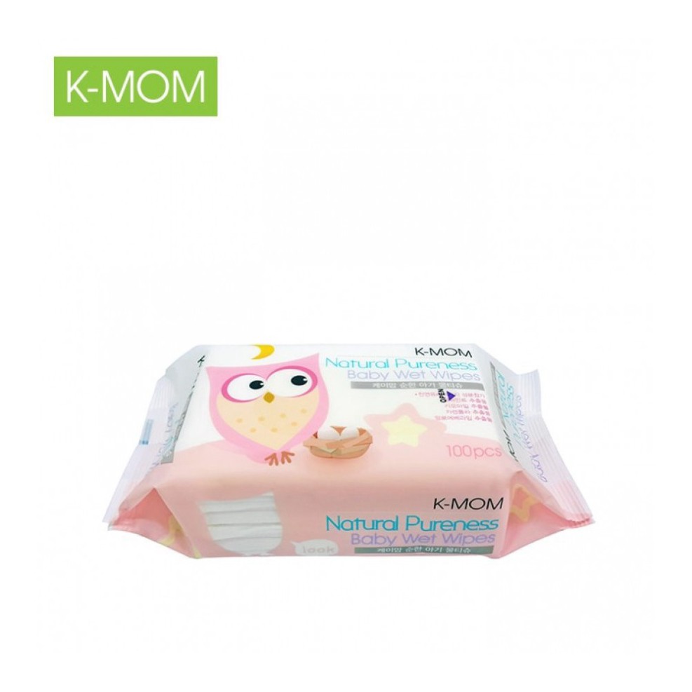 [Chính Hãng] Khăn ướt cao cấp K-Mom Hàn Quốc (100c) - Khăn giấy ướt Kmom không mùi cho bé