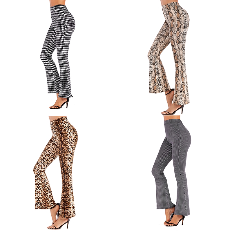 Ins Women's Autumn Slim Slimming Leopard Flared Pants Female High Waist Wide Leg Trousers | BigBuy360 - bigbuy360.vn